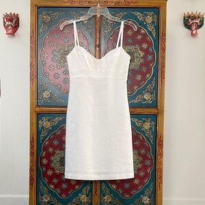 BCBGMaxAzria White Spaghetti Strap Dress
